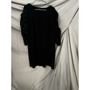 Lane Bryant Black knit dress with ruffle sleeves Sz 18/20